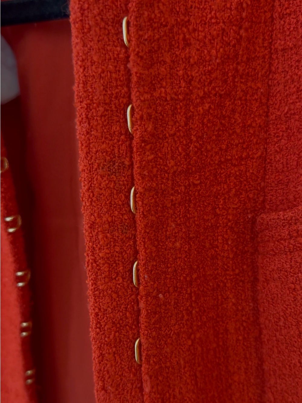 Vintage CHANEL 1996 Orange Tweed Blazer with Gold Buttons - Picture 5 of 16
